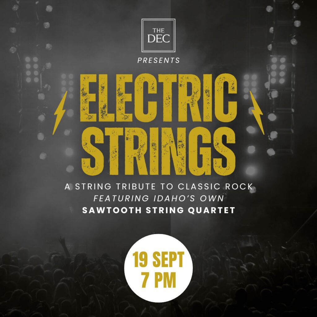Electric Strings live music show at The DEC in Idaho Falls featuring a string quartet performing classic rock hits